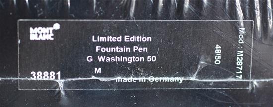 A Montblanc George Washington Americas Signature for Freedom Series limited edition 50 fountain pen,